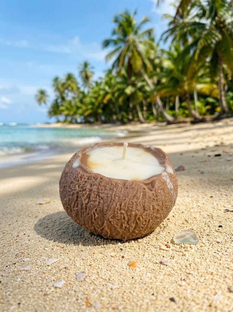 Bougie 100% Cire Naturelle — Parfum Noix de Coco