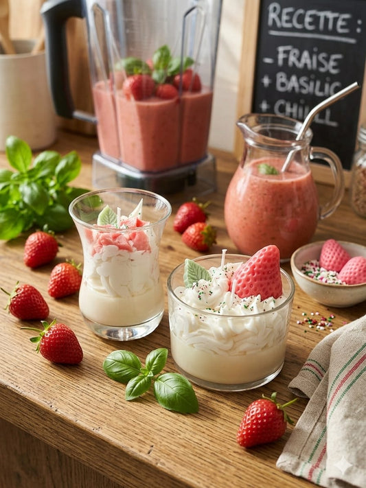 Bougie Gourmande Smoothie Fraise Basilic